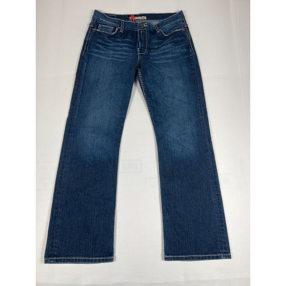 BKE Men's 30x29 Drew Boot Fit Stretch Blue Denim Jeans Heavy Stitch